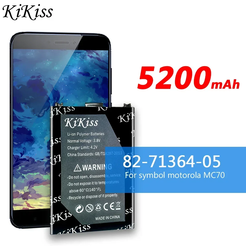 

5200mAh KiKiss 82-71364-05 827136405 Battery For symbol motorola MC70 MC75 MC7090 MC7094 MC75A0 Mobile Phone Batteries