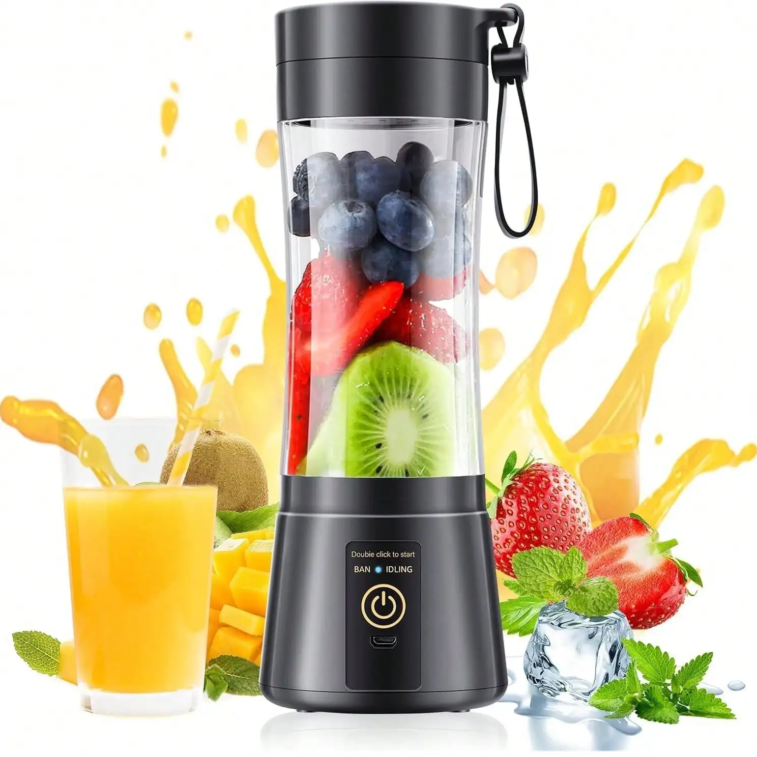 Cordless Portable Mini USB Rechargeable Blender, USB Rechargeable Juice Blender Cup, Personal Smoothie Maker For Shakes Juices Baby Food, Easy To Clean Detachable Structure, Ideal For Gym Travel Office, Perfect Gift