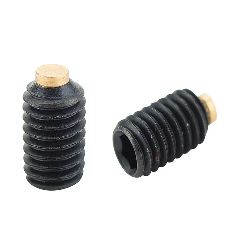 5pcs high precision M5 thread allen headless set screws grubs bolts hex socket brass end grub screw stop buffer bolt BLACK