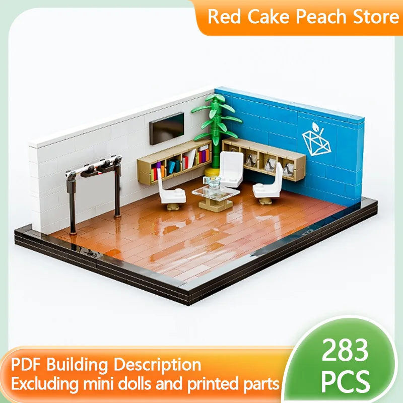 

City Street View Model MOC Building Bricks Large Waiting Room Modular Technology Children Holiday Gifts Assemble Toys Suit