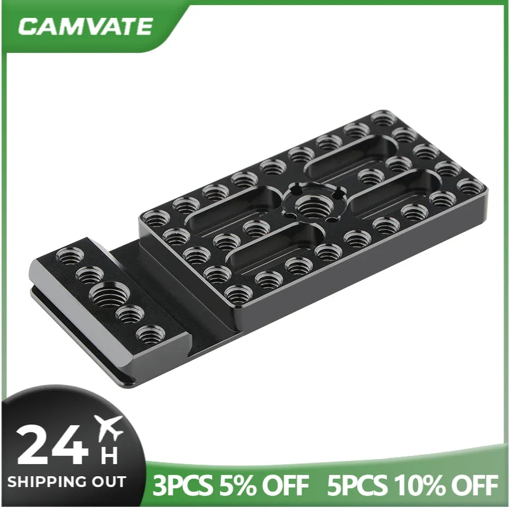 CAMVATE Aluminum Camera Baseplate Cheese Plate With NATO Rail Mount & 1/4\