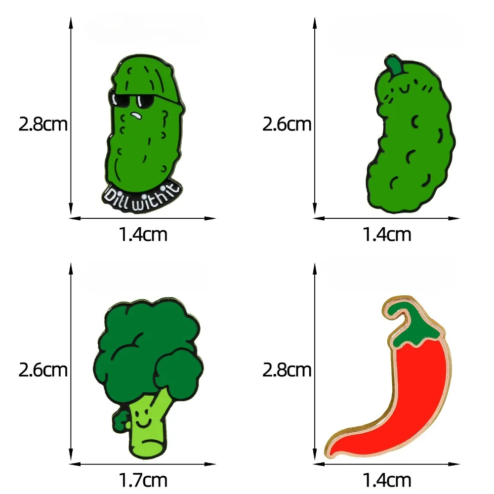 Environmentally Friendly Green Plants Pin Vegetables Chili Peppers and Vegetable Shaped Brooches Backpack Accessories