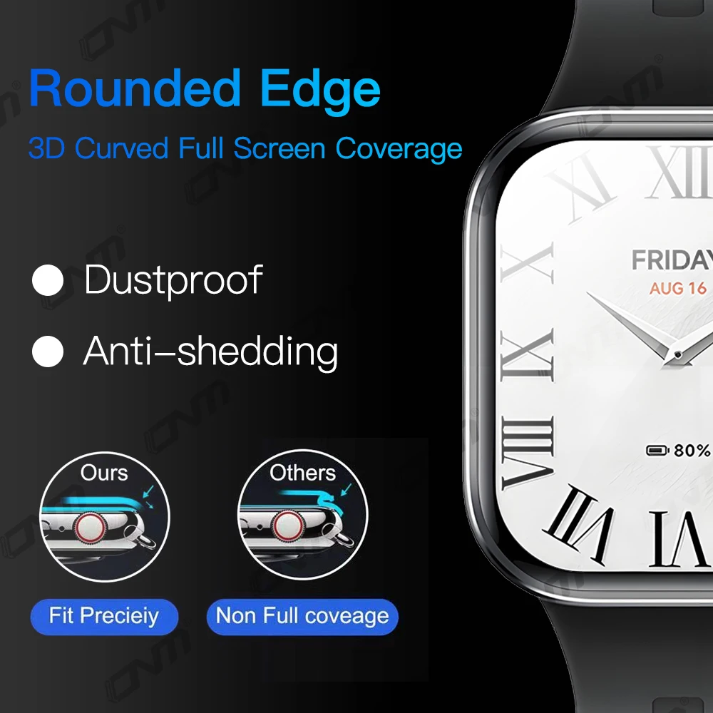 Screen Protector for Xiaomi Redmi Watch 5 HD Anti-scratch Full Coverage Protective Film Screen Protector Accessories (Not Glass) - Image 2