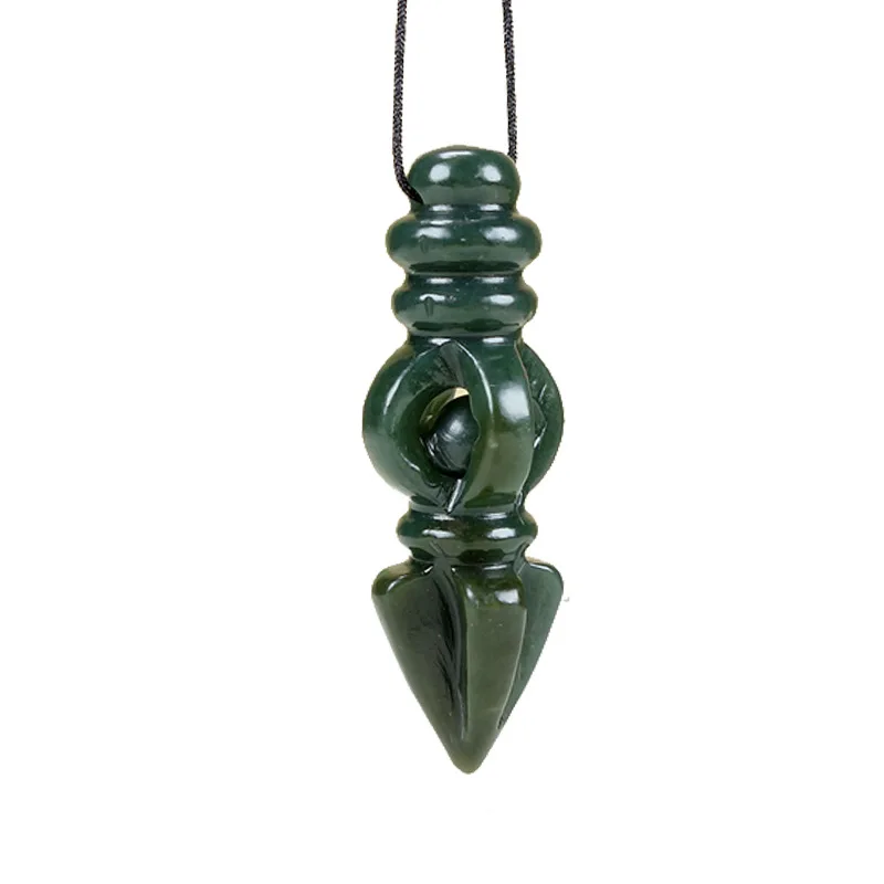 Natural Green Jade Necklace Men Women Fine Jewelry Genuine Hetian Jades Nephrite Jadeite Vajra Pendant Buddhist Amulet Necklaces