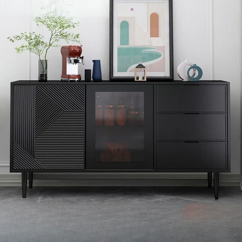 Premium Dining side cabinet, chest cabinet integrated against the wall, tea living room storage locker
