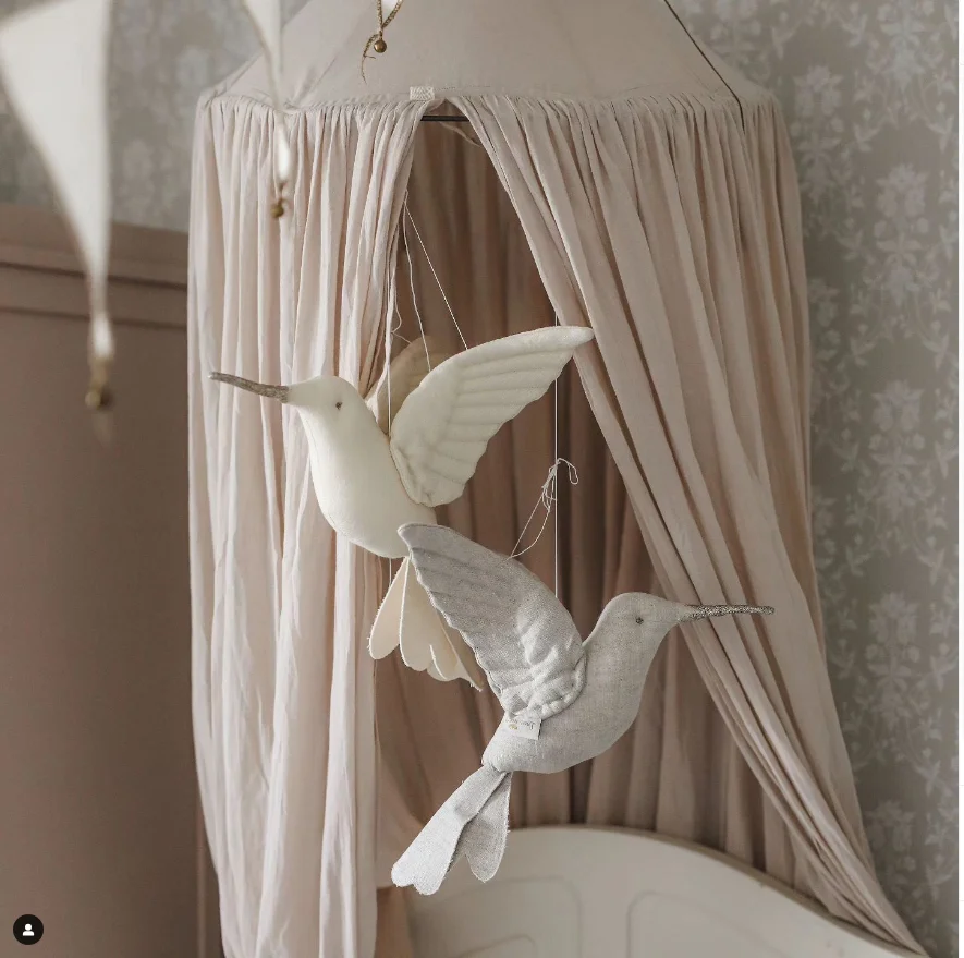 Cute Wall Hanging Hummingbird Plush Stuffed Doll Fabric Home Bedroom Nursery Room Decoration Hanging Baby Comfort Doll