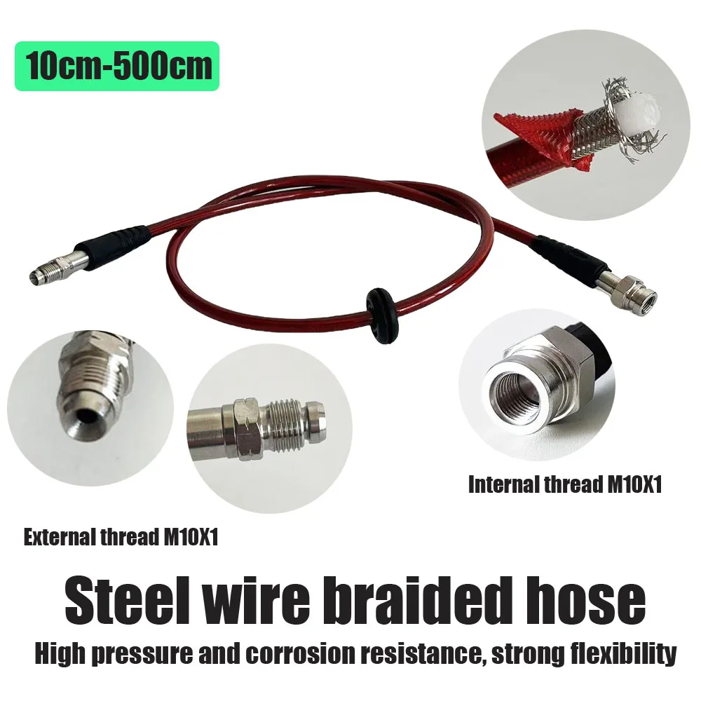 Internal thread M10x1 External thread Steel Wire Weaving Universal Hydraulic Brake Hose Improvement Automobile Cluch Oil Line