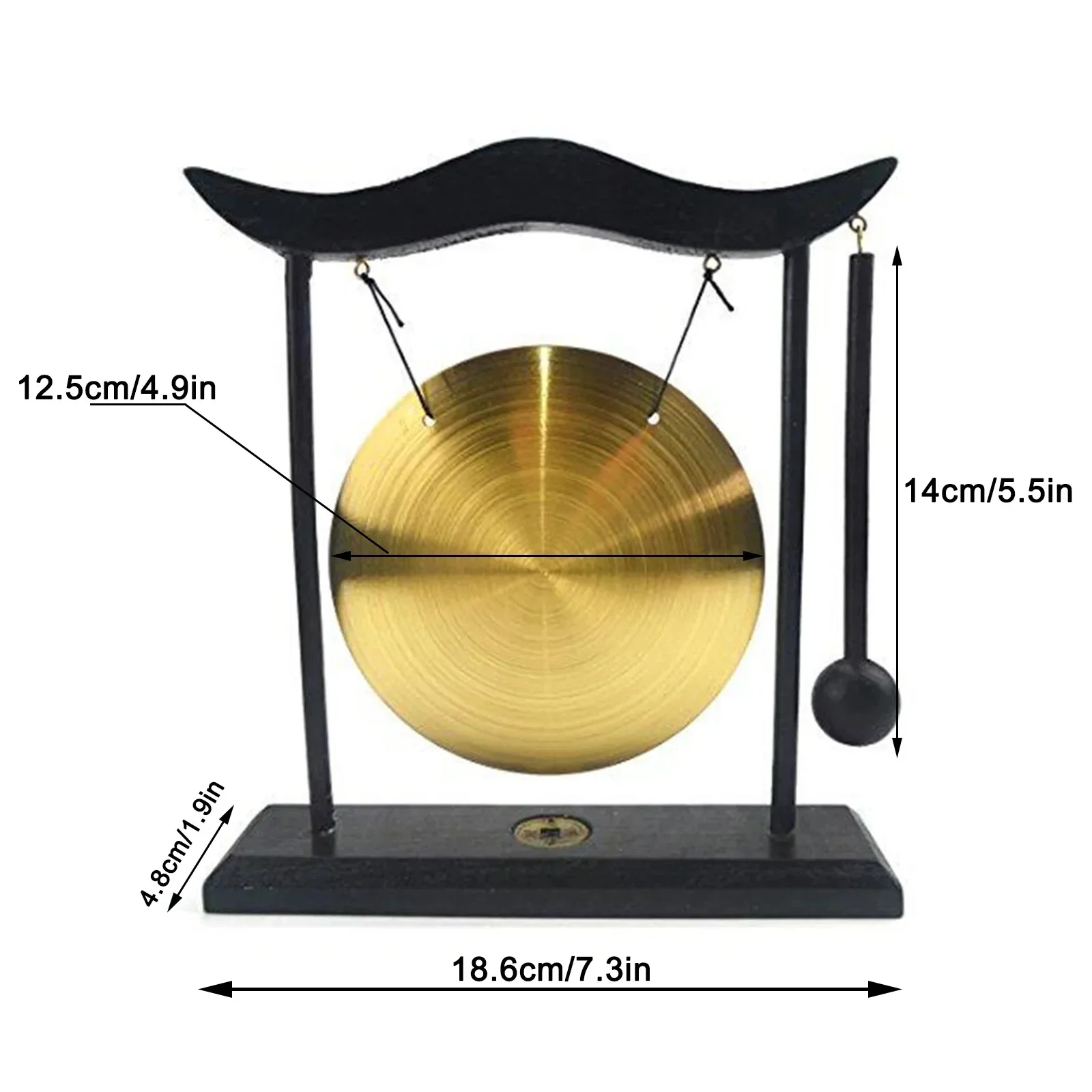 1pc Lucky Feng Shui Brass Gong Desktop Zen Art FOR Fortune Home Decor  Living Room Decoration