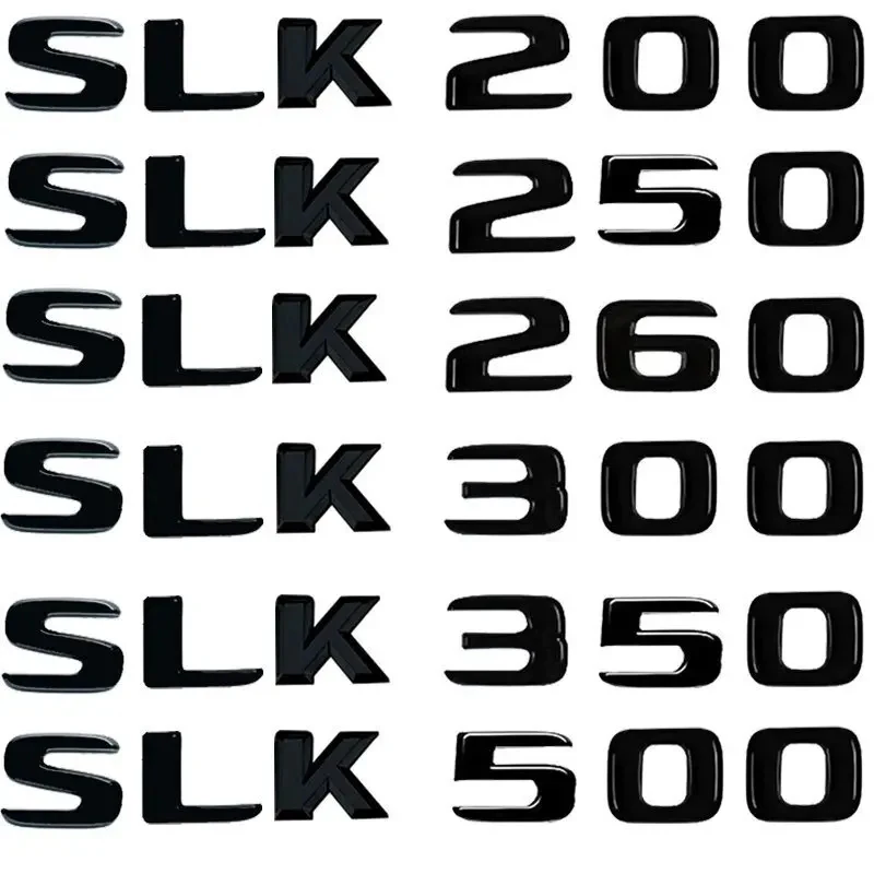 

3D ABS Car Rear Trunk Letter Emblem Badge Decals Sticker For Mercedes Benz SLK63 R170 R171 4MATIC SLK200 SLK300 SLK350 SLK250