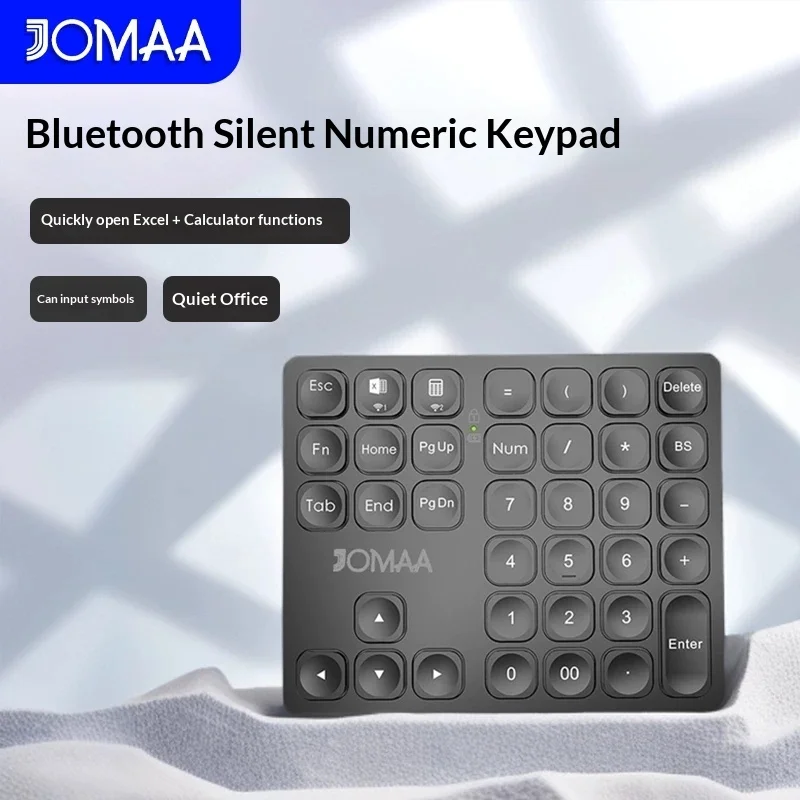 Jomaa Dual Bluetooth Numeric Keypad Rechargeable External Number Keypad For Laptop Office Accounting Type C Charging