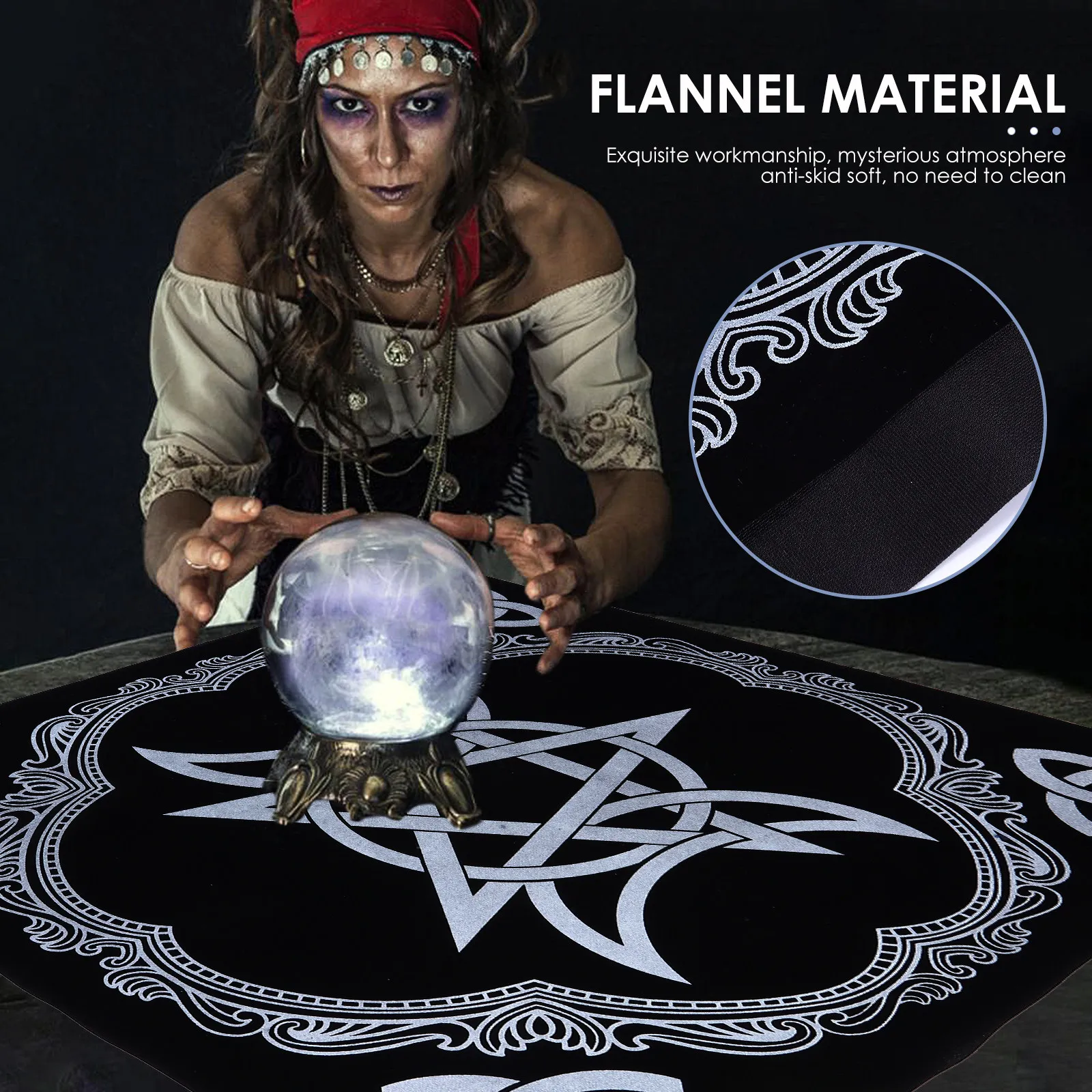 

Tarot Divination Table Cloth Flannel Material Lightweight Portable Tarot Cards Accessory Party Games Tablecloth