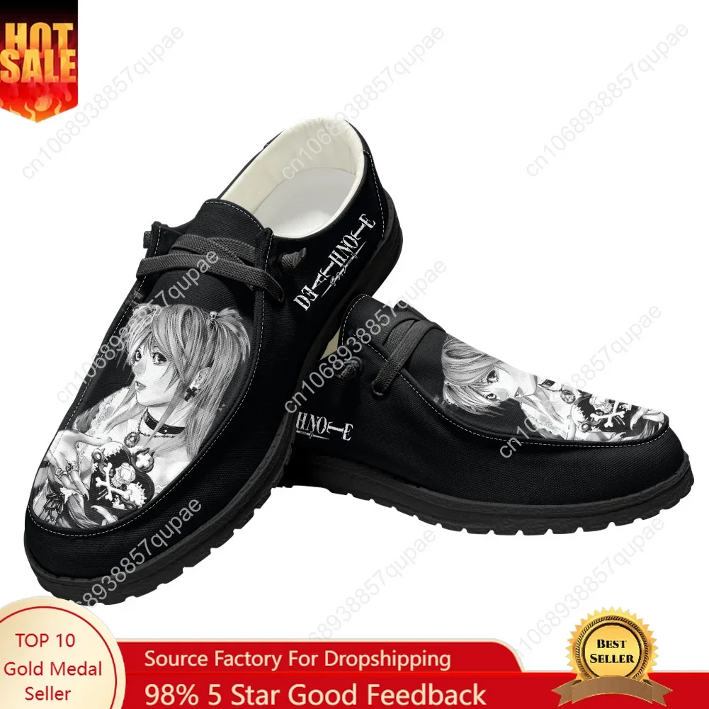 Death Note Casual Shoes Anime Cartoon Cute Flat Shoe Men Woman Breathable Outdoor Lightweight Footwear Couple Custom Made Shoe