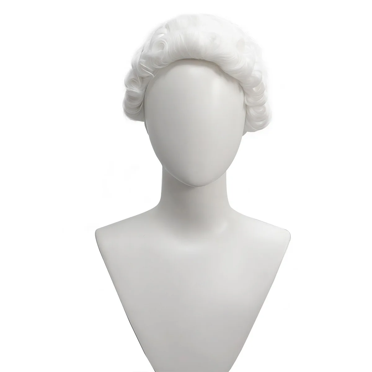 コロニアルウィッグ ロングウェーブのかかった白いウィッグ 男性用 ワシントン ハロウィン 裁判官と弁護士のコスプレキャラクター用ヘッドピース