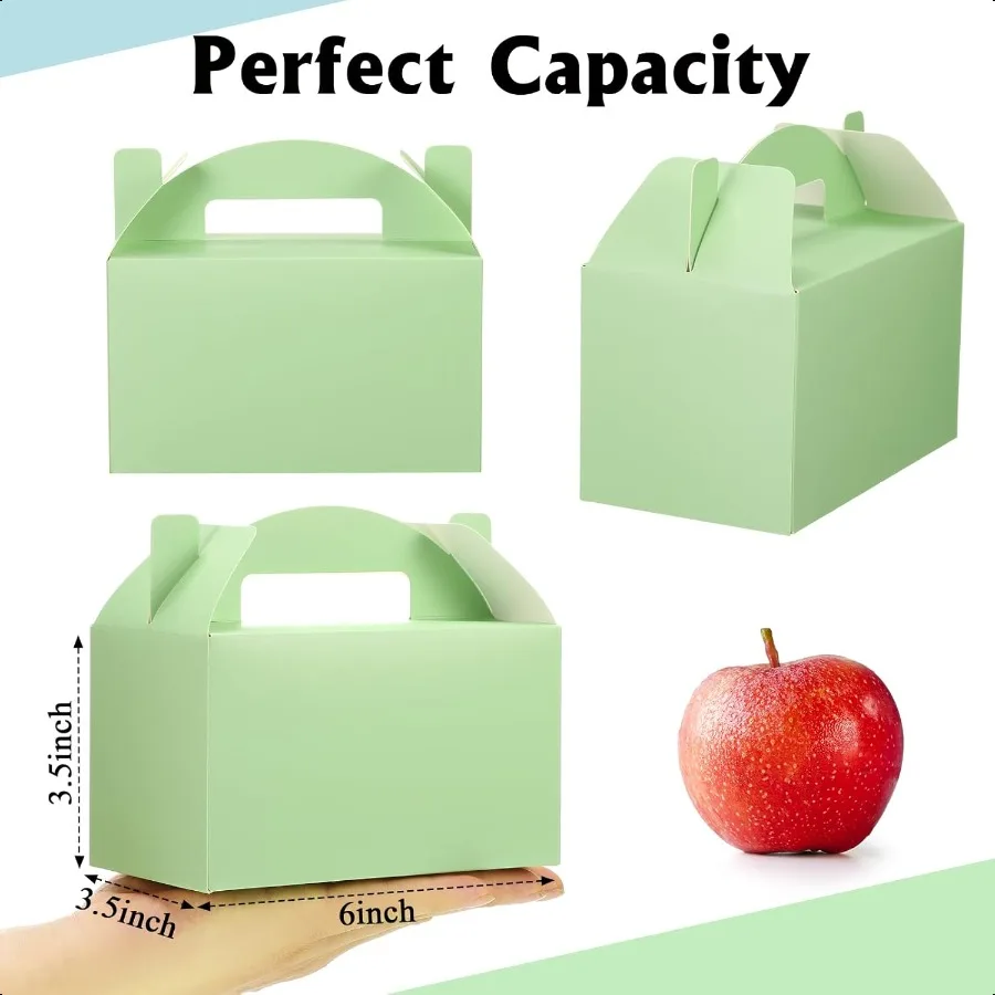 48 Uds. Caja de regalo Gable de regreso a la escuela 6x3,5x3,5 pulgadas cajas de dulces de papel coloridas Snack Goodie cajas de golosinas para pasteles para vacaciones
