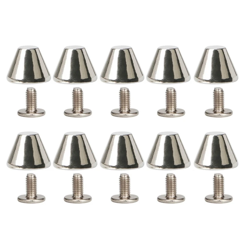 10Pcs Decorative Rivets Set Punk Style Nail Buckles Screw Mount Stud Rivets DIY Crafts PU Belt Shoes Clothing Spikes Dropship