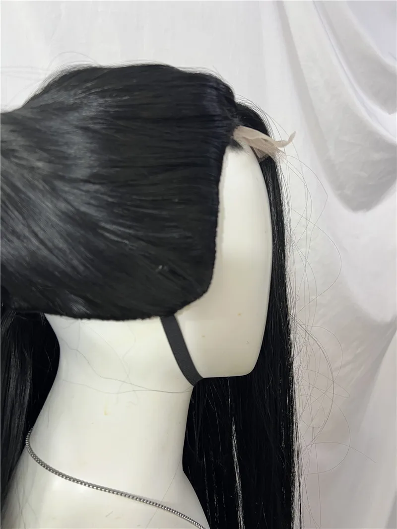 New Cosplay Lace Front Wig Black Silver White Daily Wear Long Silky Straight Synthetic Lace Wigs for Ancient Costume Party