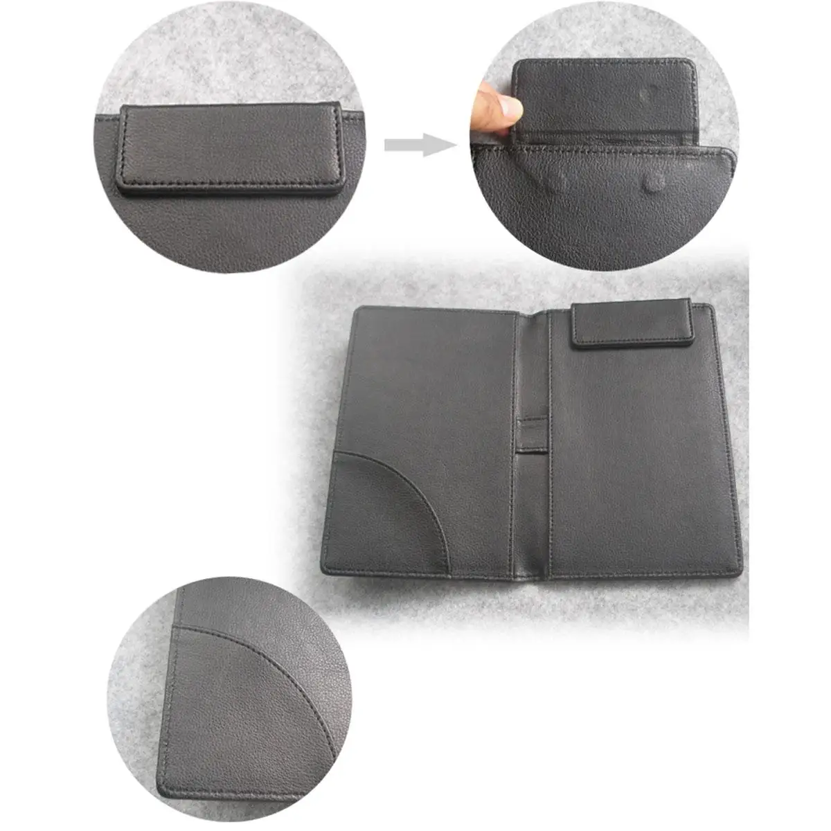 

PU Leather Menu Folder Guest Check Presenter with Pen Clip for Hotel Bar Salon KTV Restaurant (A066 Coffee)