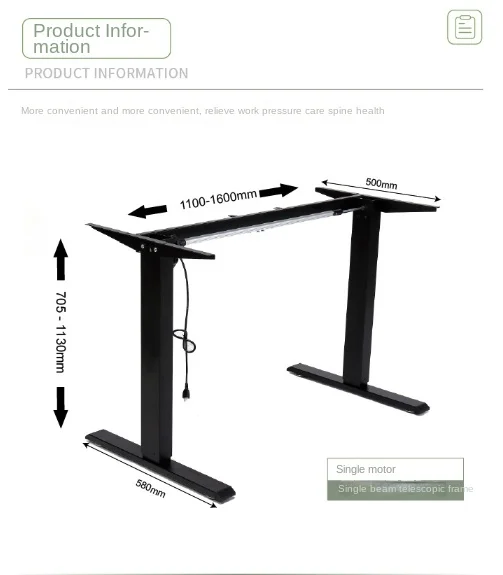 3-section automatic telescopic electric lifting table stand bracket with dual motor lifting stand