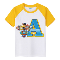 Paws Patrols Chase T Shirt Boys Girls Short Sleeve Tee Children Splicing Cotton Clothes Cartoon Letters Top Clothes Kids Gifts