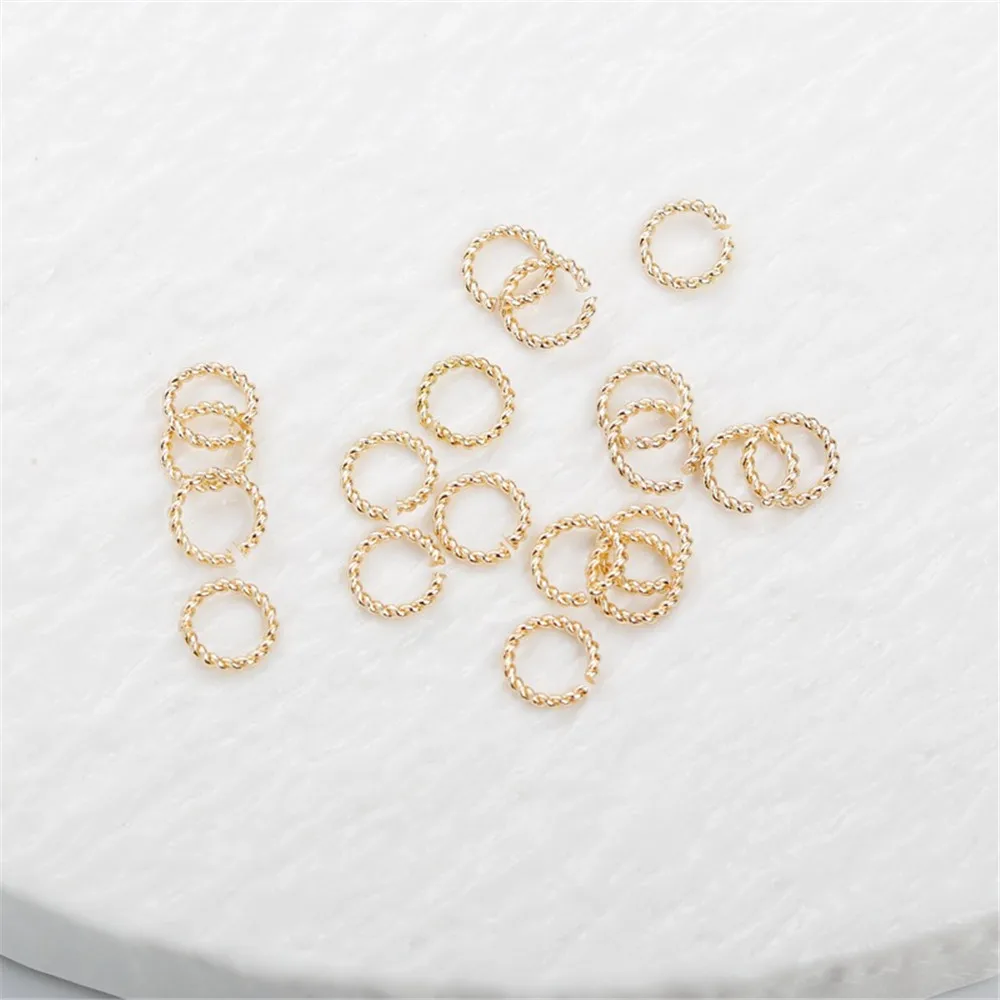 Flower Opening Twist Ring, 14K Copper-clad Gold Batch DIY Jewelry Accessories Bracelet Spacer Connecting Ring Necklace Material