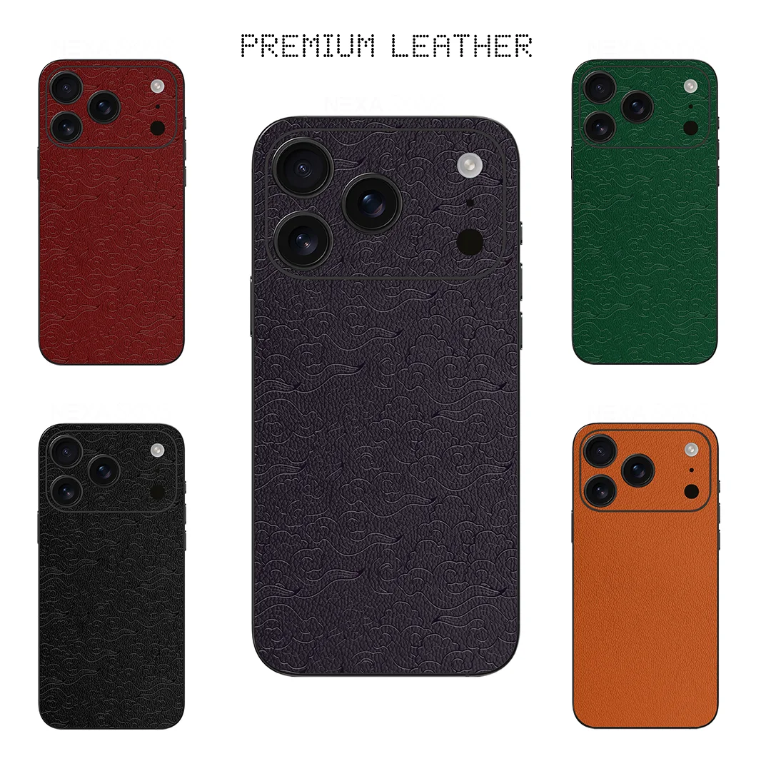 

Luxury Leather Grain Wrap Phone Back Sticker skin For iPhone17 16 15 14 13 Pro max 13mini 12promax Film Skin