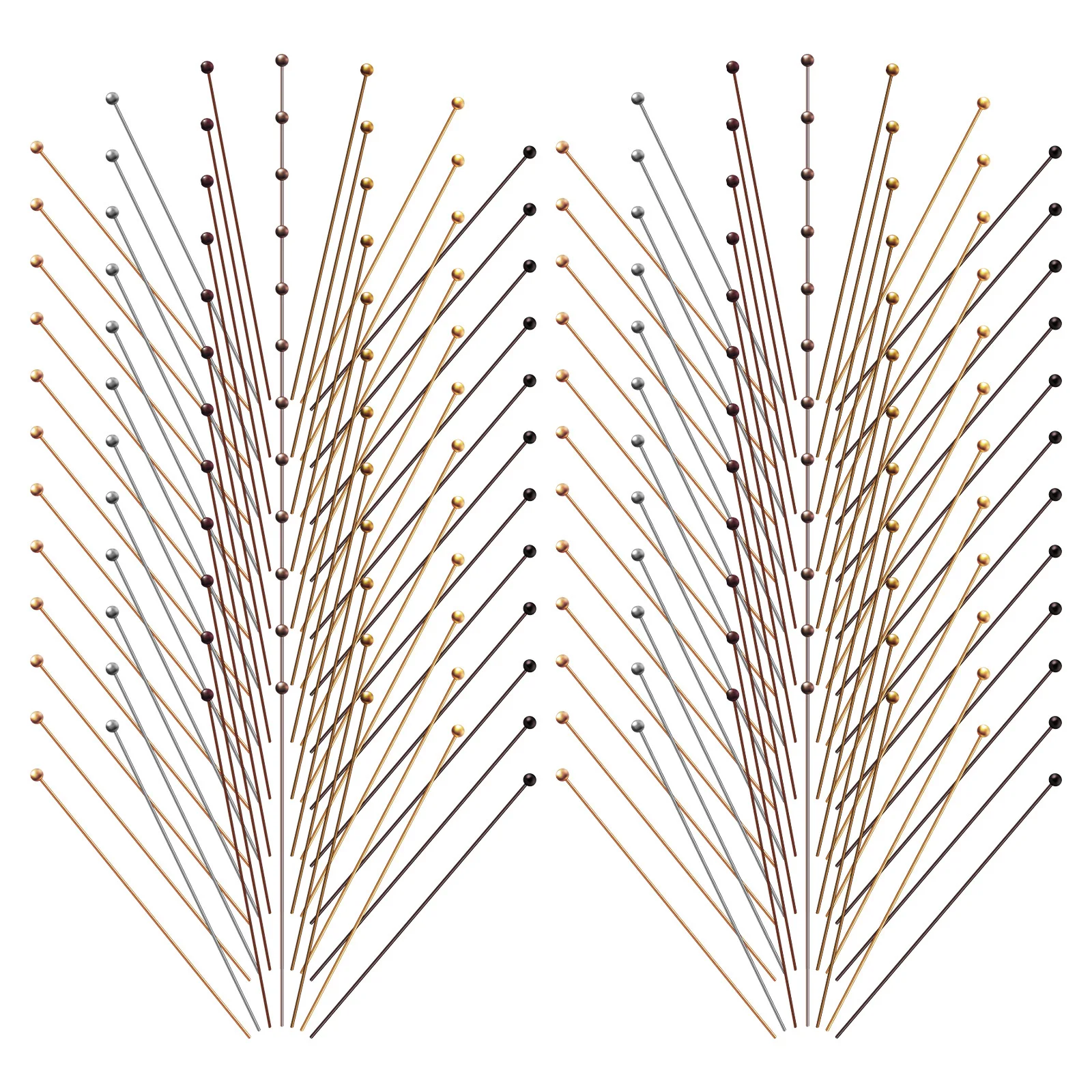 200 قطعة دبابيس الرأس الكرة لصنع المجوهرات DIY موصل الإبر السلس النحاس دبابيس مجموعة ل قلادة سوار خلخال سلسلة الحرف