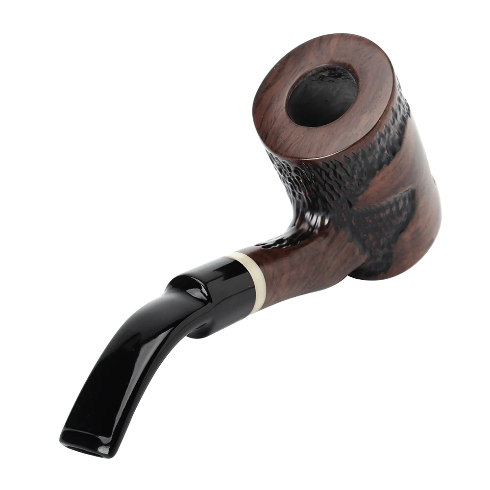 Cherrywood Tobacco Pipe Sandalwood pipe with cleaning set, acrylic bent handle, solid wood bowl, 9mm pipe channel, Father gift