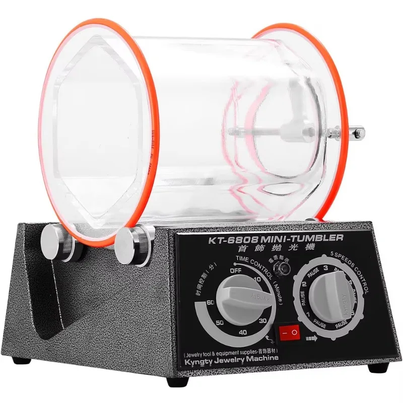 

Kt-6808 Jewelry Polisher 3kg Capacity Mini Rotary Tumbler Machine with Timer Jewelry Polisher Finisher for Jewelry Stone