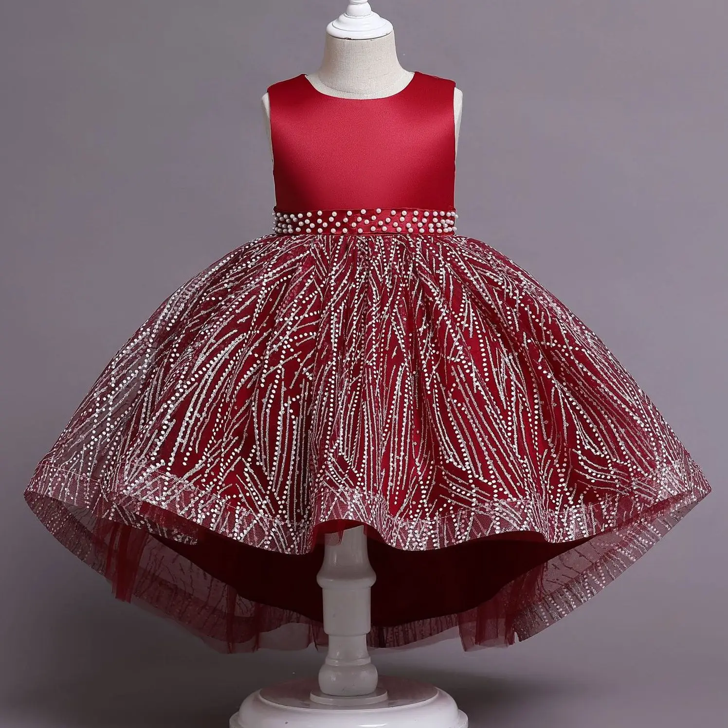 Odzież dla dzieci dziewczyny księżniczka boże narodzenie dzieci cekiny perły sukienki dla dzieci dzieci Shine Wedding Party Verstidos Dress Clothes