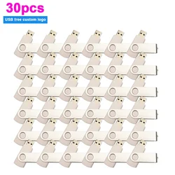 30pcs/lot New arrivals usb flash drive 64GB 32GB 16GB 8GB pen drive metal silver u disk cel usb stick gift free custom logo