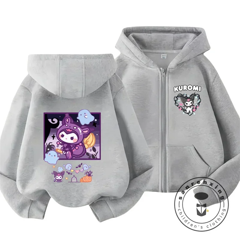 

Autumn and Winter Kawaii Kuromi Hoodies 2 13 Year Children Cartoon Anime Graphic Kids Boys Girls Long Sleeve Harajuku Sweatshirt