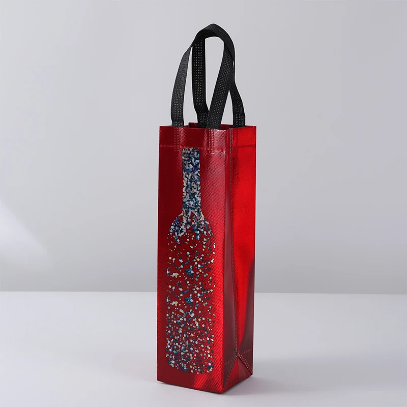 Non-Woven Wine Bottle Gift Bag Single Dual Bottle Carrier Re