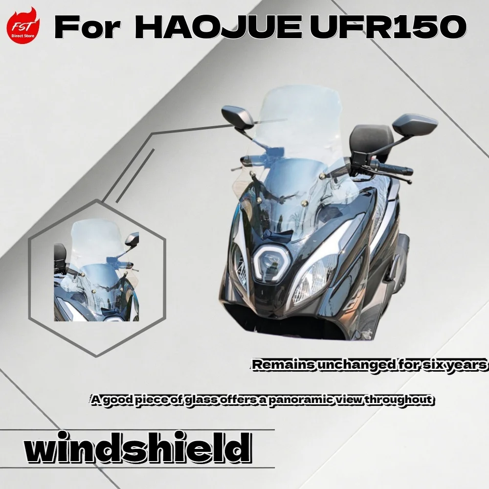 

For Haojue UFR150 Motorcycle Modified Heightened Windshield Front Wind Glass Rain Guard