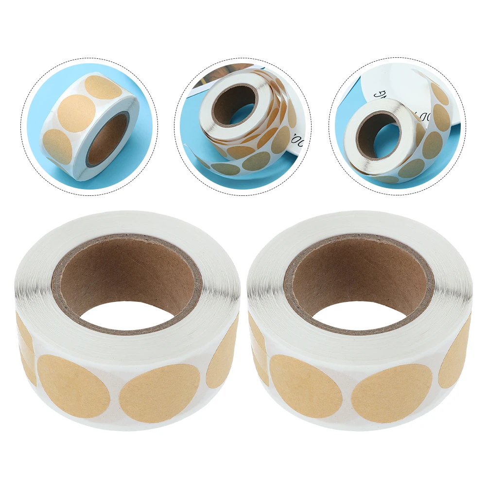 

6 Rolls Stickers Fine Workmanship Decorative Adhesive Writable Paper Wrapping Envelope Kraft Round Sealing Labels