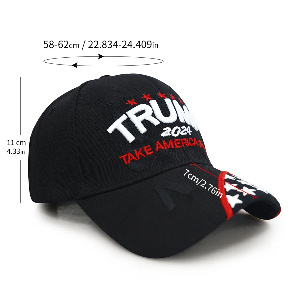 Trump 2024 Baseball Cap 3D Embroidery Casual Golf Caps Adjustable Snapback President Hat Take America Back for Outdoor Sports