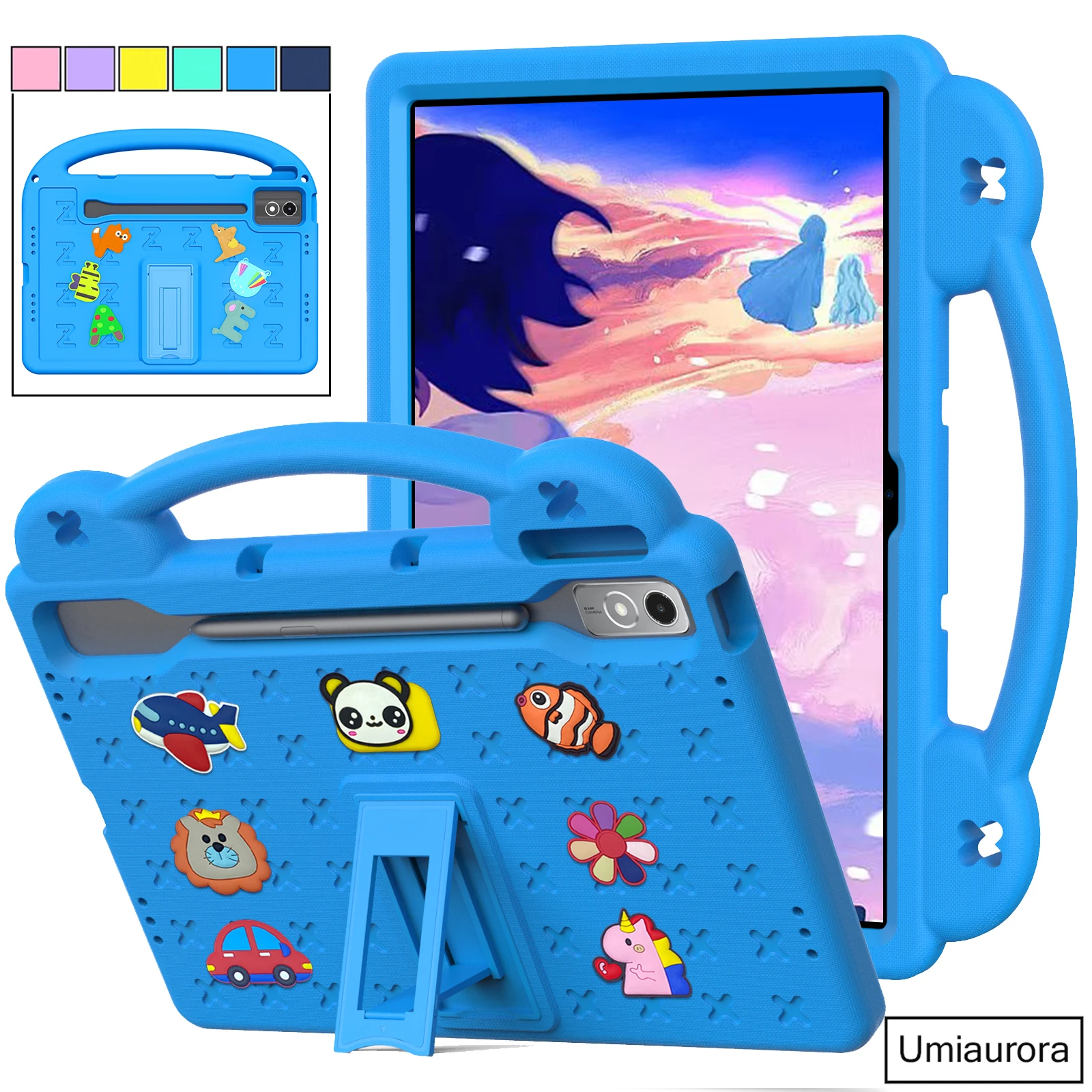 

For Lenovo Tab P12 12.7 inch TB370FU Xiaoxin Pad Pro 12.7 2025 TB373FU TB375FC Kid Shockproof EVA Tablet Case Handle Stand Funda