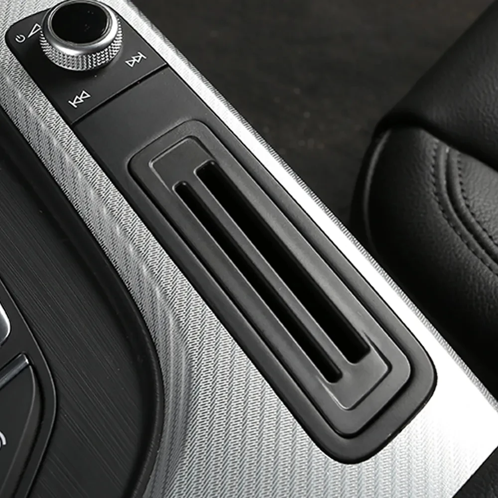 Console Gear Shift Insert Card Case Slot Storage Box Decoration Trim For Audi A4 A5 B9 2016-2018 LHD Interior Car Accessories