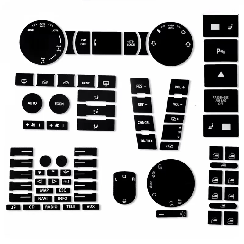 1Set Car Front Radio Button Decal Sticker with Navigation Repair For VW Touareg 2004 2005 2006 2007 2008 2009 Accessories