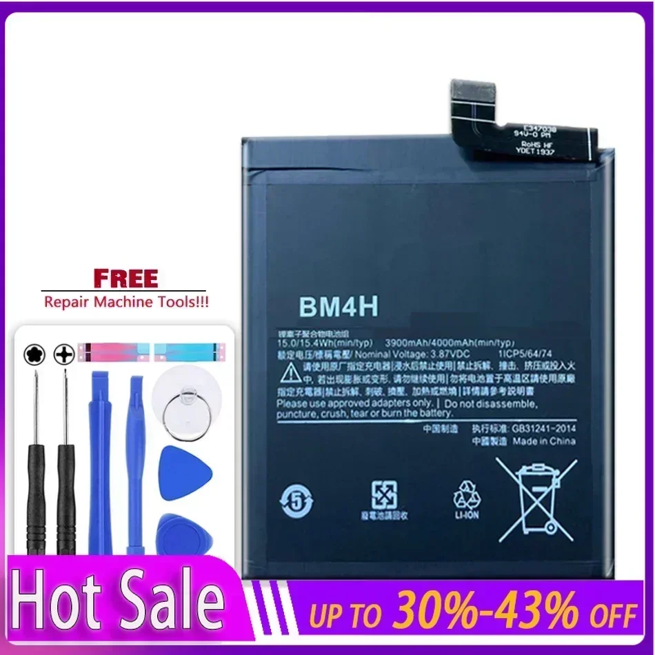 

4000mAh BM4H Portable Battery for Xiaomi 9 Pro 9pro 5G Version Mobile Phone Batteries Bateria Warranty + Free Tool