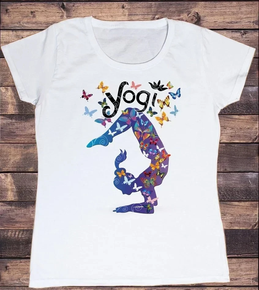 Plus Size Watercolor Breathe Chakra Symbols Yoga Print Tshirt Women Bird Om Aum Jade Buddha Meditation Tie Die T Shirt Femme Top view 2