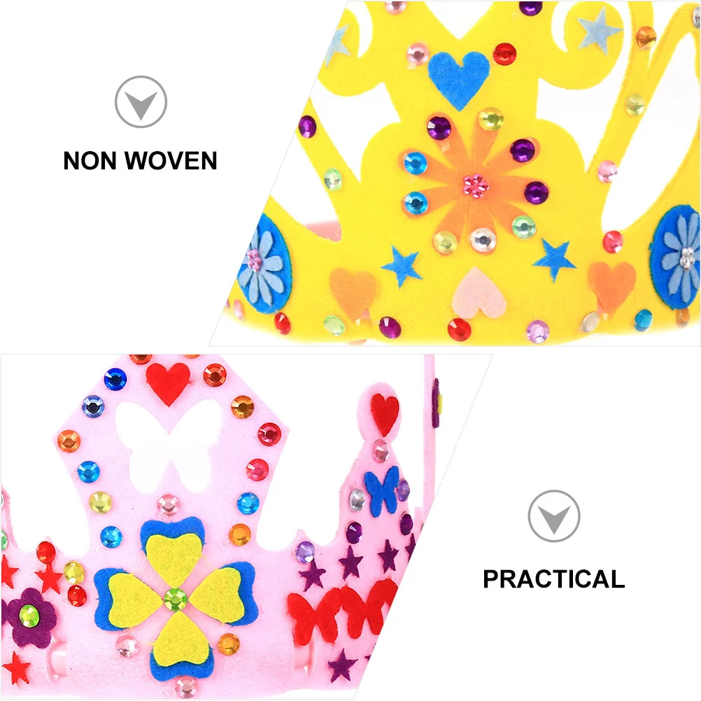 6Sets Kroonhoed DIY Craft Kits Kindergeschenken Familieleden Vrienden Foto Prop Verjaardagsfeestje Kroon Tiara Craft Kit Verjaardag Hoed