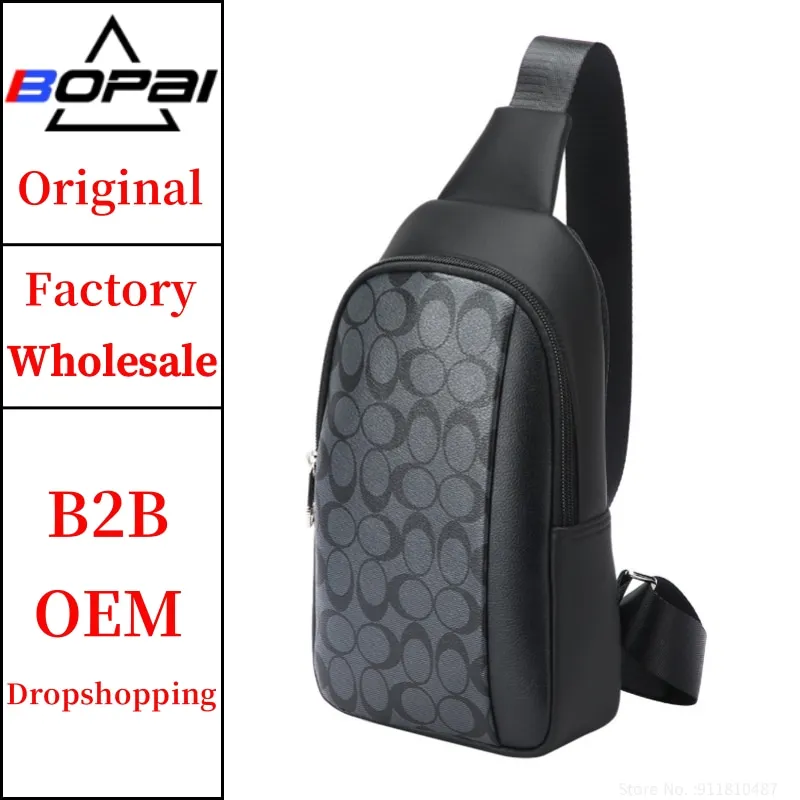 BOPAI Wholesale High Quality Custom Embossed Bandoulire Sac Pour Tendance Homme Fanny Pack Luxe Pvc Designer Shoulder Mens Cross