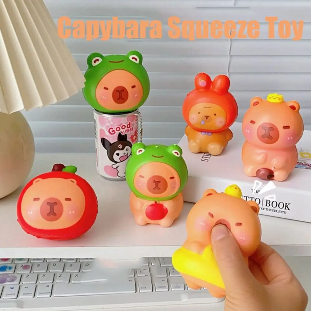 Ciekawa zabawka sensoryczna Capybara zabawka do ściskania PU Fidget Toy Cartoon Fidget Toy powolne odbicie 3D szczypta zabawka dekompresyjna dla dzieci