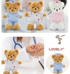 Lovely Doctor Bear Nurse Uniform Teddy Bears Sweet Animal Soft Stuffed Doll Plush Toy Girl Boy Birthday Christmas Gift 1PC