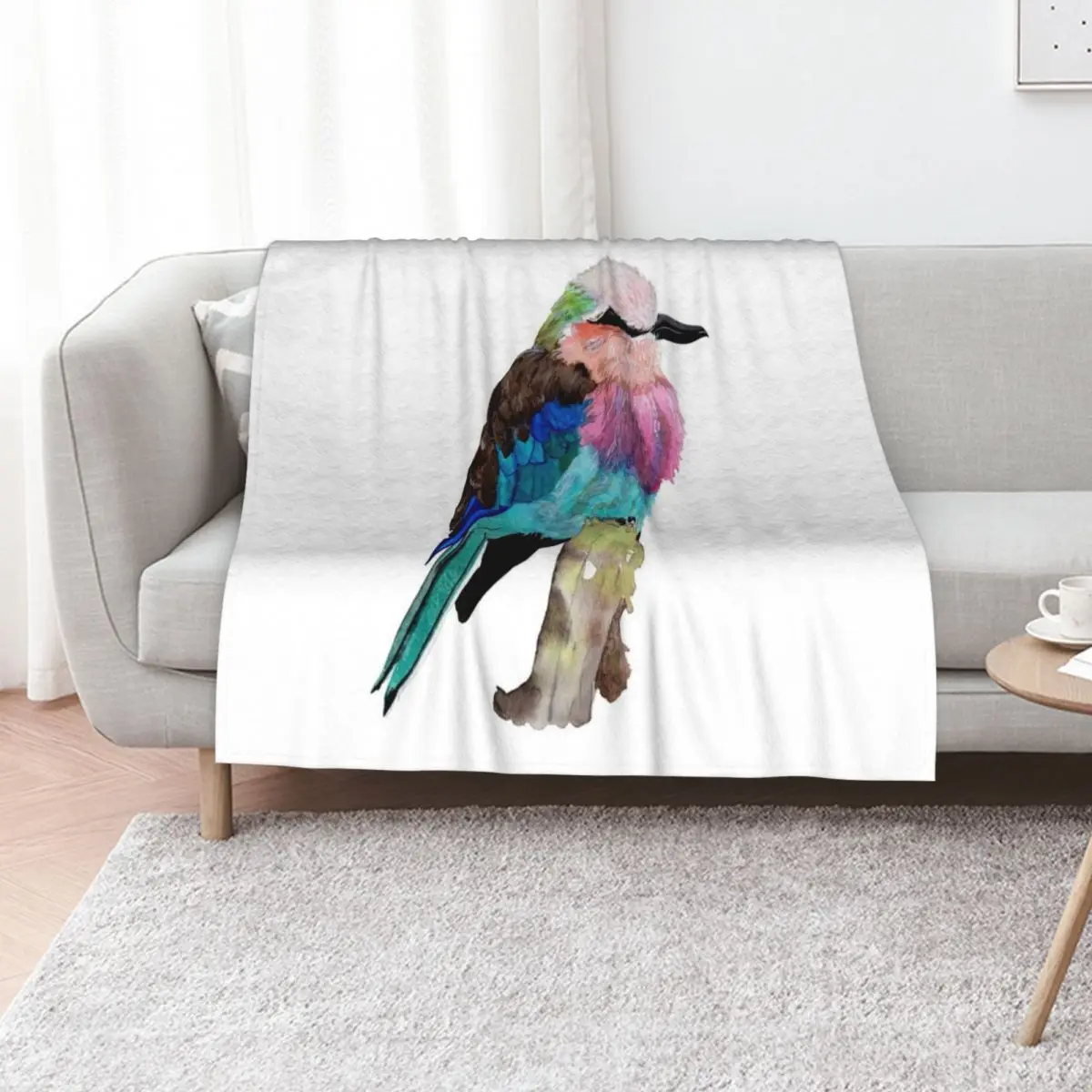 Lilac Breasted Roller Bird Throw Blanket Polar Furry Softest manga Hairy Blankets
