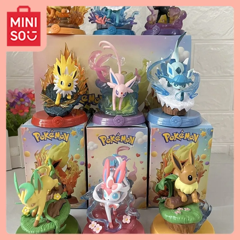 

MINISO новый стиль Kawaii Take A Risk Pokemon аниме мультфильм Ибрагимович сокровище слепая коробка фигурка эльф искусство игрушка аксессуар настольный компьютер