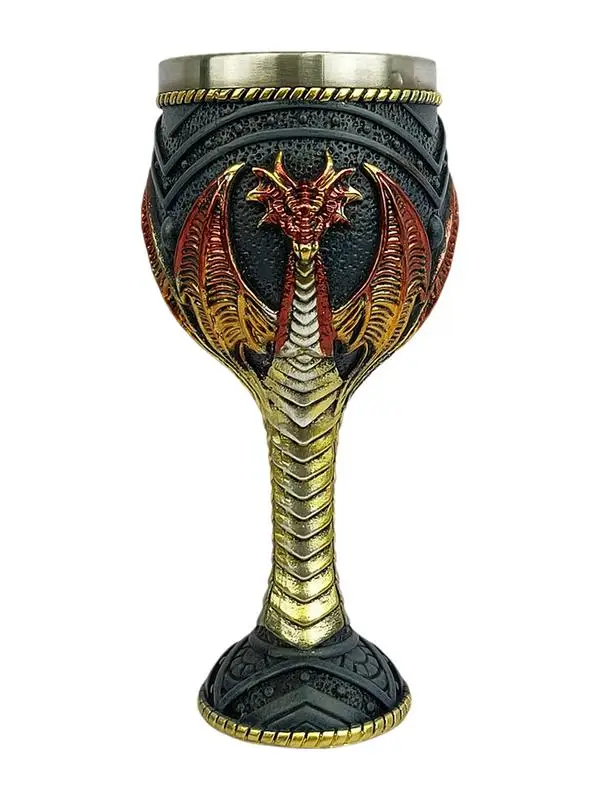Taza de cerveza de dragón 3D creativa, copa de vino gótica de acero inoxidable, tazas de jarra Medieval vikinga, decoración de Bar