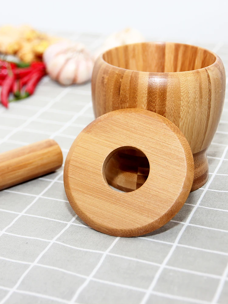 With Lid Garlic Press Garlic Grinder Pairs of Nest Garlic Mug Chili Triturator Mortar Manual Home Grinding Medicine Crusher