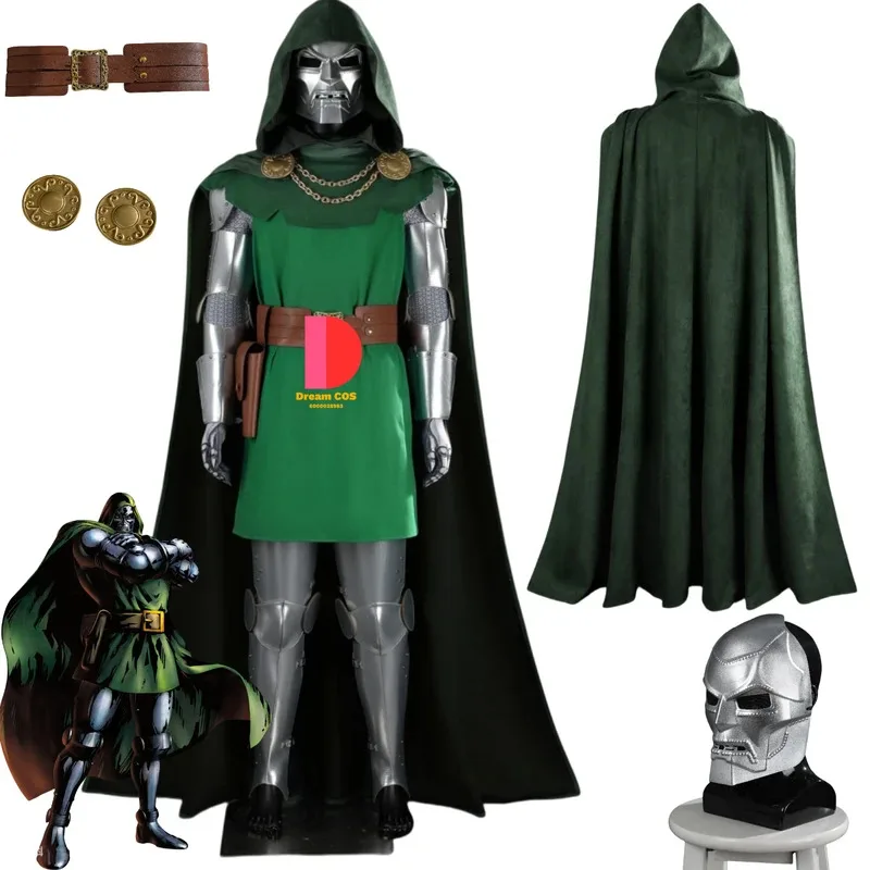 

Movie Doctor Doom Cosplay Costume Hot Anime Role Play High Quality Fullset Green Jumpsuits for Men Halloween Party Love Live Set