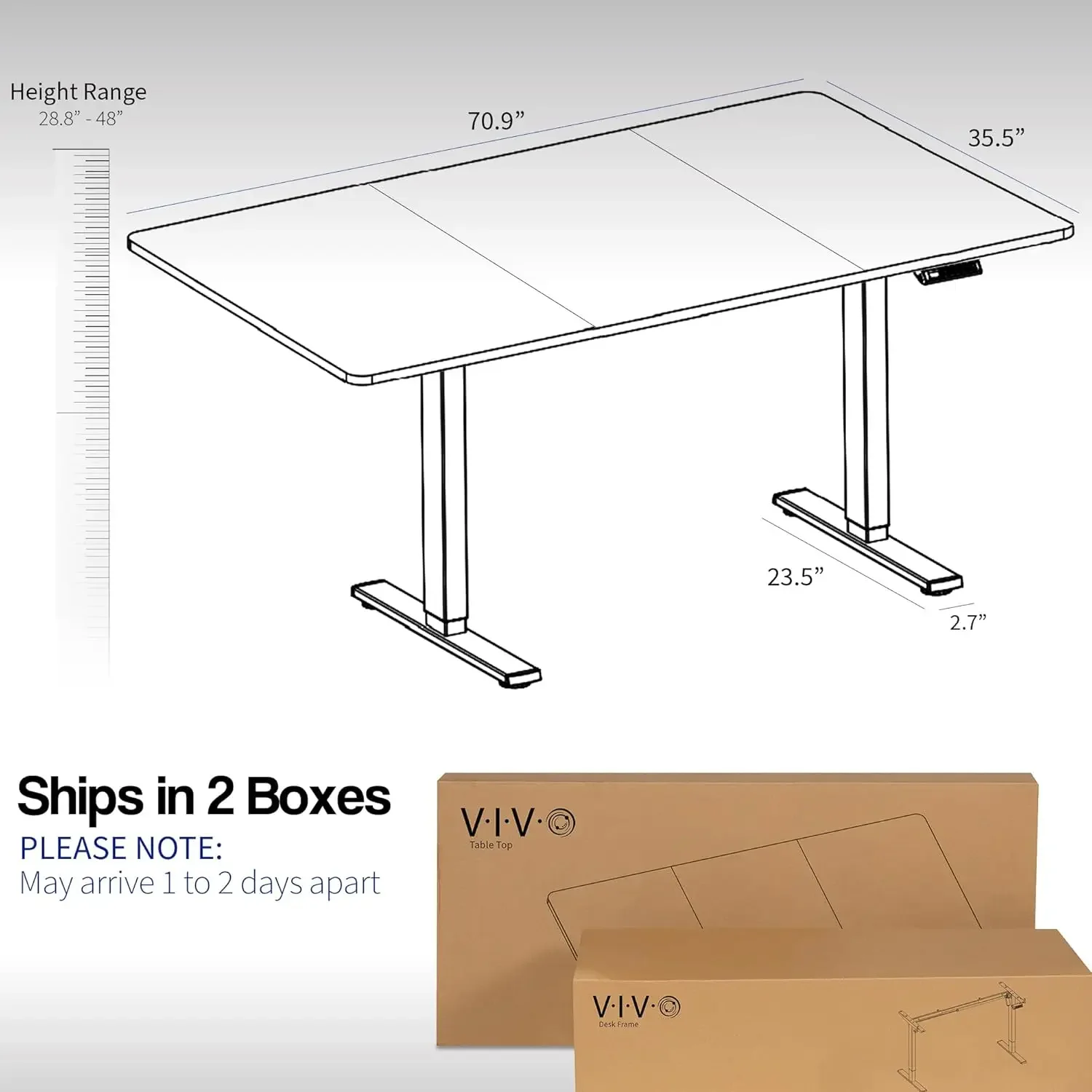 Escritorio de pie con memoria eléctrica ajustable en altura, estación de trabajo de pie con controlador preestablecido, DESK-KIT-1W7W-36